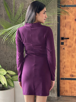 TANDUL Women Solid Purple Dress