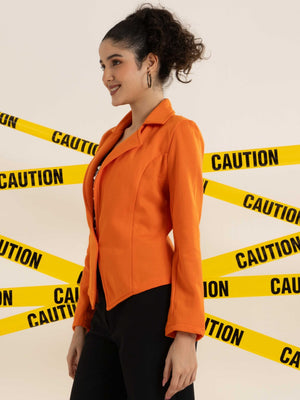 TANDUL Women Solid Orange Color Blazer