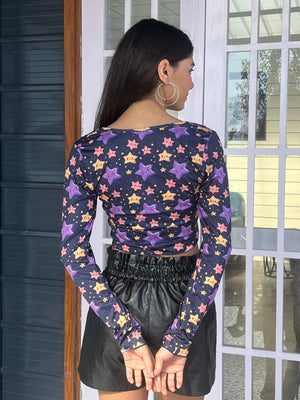TANDUL Women Purple Star Printed Top