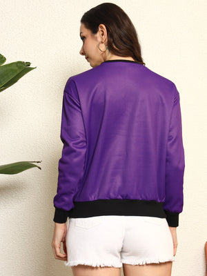 TANDUL Women Purple Printed Sweatshirt