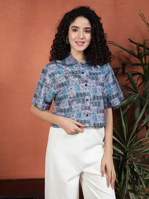 TANDUL Women Printed Blue  Shirt