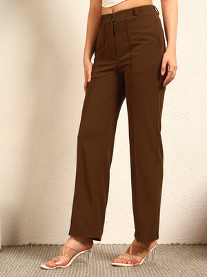 TANDUL Women Solid Brown Trouser