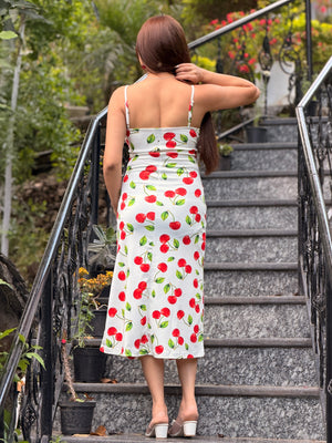 TANDUL Women Charming Cherry Printed Dress