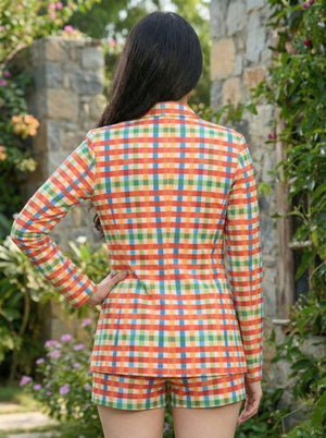 TANDUL Vibrant Multicolor Checkered Co-ord Set