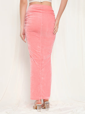 TANDUL  Women Solid Straight Pink Skirt