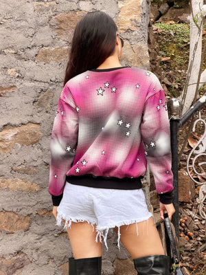 TANDUL Women Purple Printed Round Neck Sweatshirt