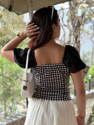 TANDUL Women stunning checked Crop Top