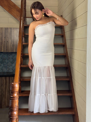 TANDUL Women Stunning White Dress