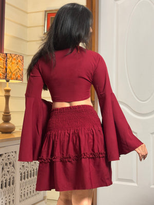 TANDUL Women Maroon Co-ord Set