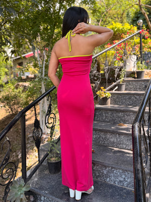 TANDUL Women Pink Haulter Neck Bodycon Dress