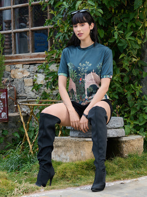 TANDUL Green Printed Women T-shirt
