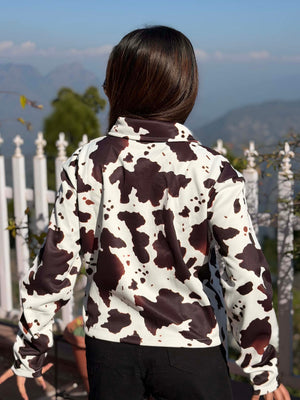 TANDUL Women's Cow Printed Jacket