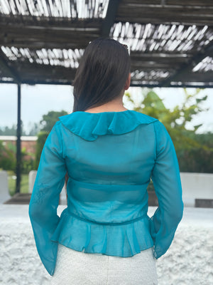 TANDUL Women Skyblue Georgette Top
