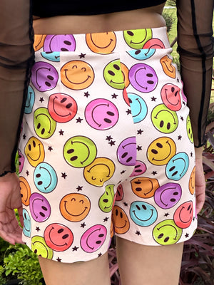 TANDUL Women Vibrant Smiley Face Shorts