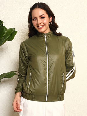 TANDUL Women Stylish Green Puffer Jacket