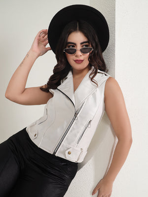 TANDUL  Women Solid Leather Jacket