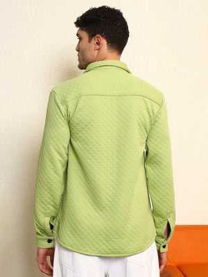 TANDUL Men's Stylish Green Quilt Jacket
