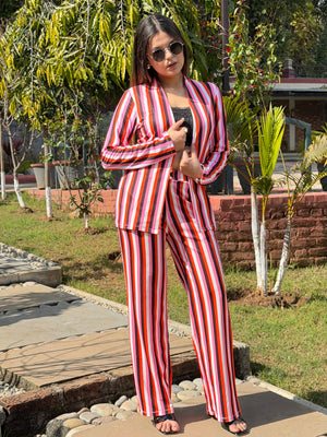 TANDUL Women Striking Striped Co-ord Set
