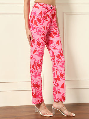 TANDUL  Women Regular Fit Multicolor Lycra Blend Trousers
