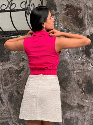 TANDUL Women Chic Fuchsia Pink Top