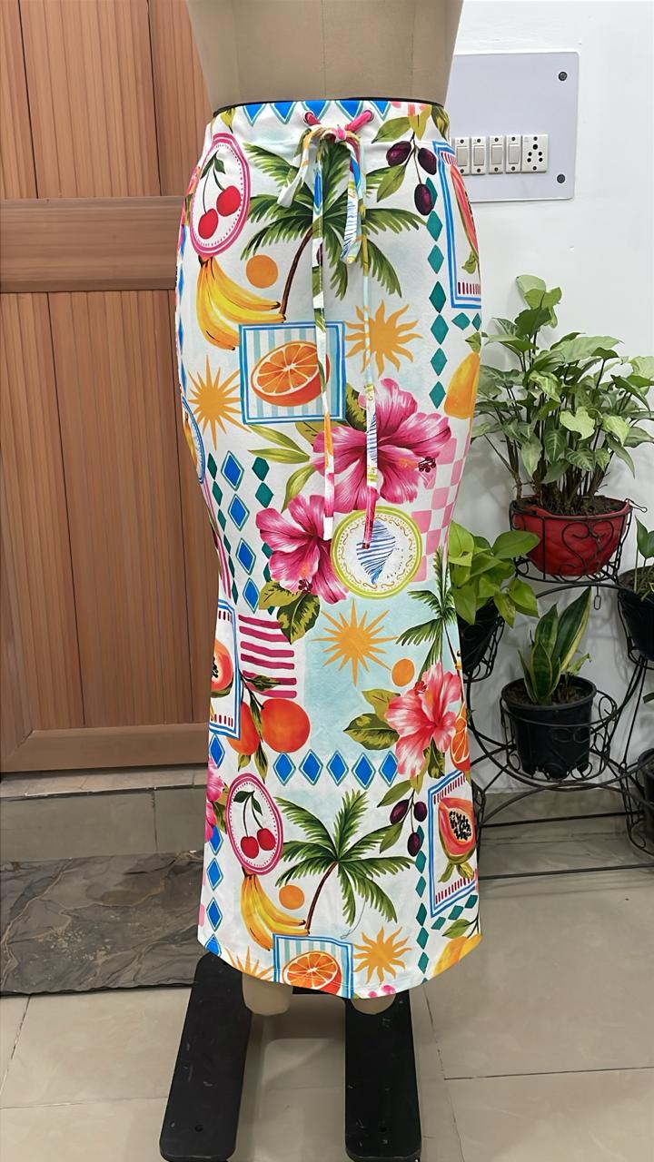 TANDUL Women Tropical Medallion Print Tie-Waist Maxi Skirt