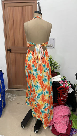 TANDUL Women Stunning Yellow Floral Dress