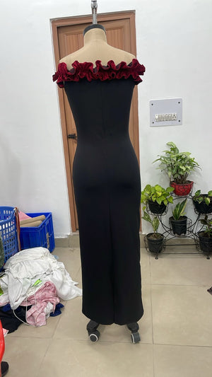 TANDUL Women Exquisite Black Off- Sholder Bodycon Dress