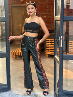 TANDUL  Women Regular Fit Black Lycra Blend Trousers
