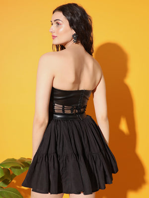 TANDUL  Women Fit and Flare Black Dress