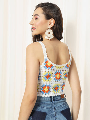 TANDUL  Casual Sleeveless Printed Women Multicolor Top