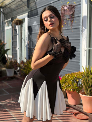 TANDUL Women Black and White Dress