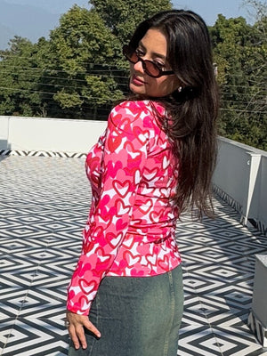 TANDUL Women Printed High Neck Multicolor Sweater