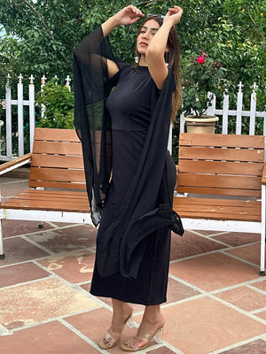 TANDUL  Women Bodycon Black Dress