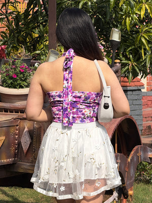 TANDUL Women Stunning Purple Floral Top