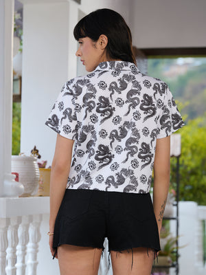 TANDUL Women Dragon Printed Shirt