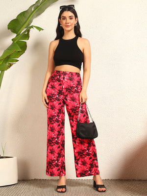 TANDUL  Women Pink Floral Printed Trouser