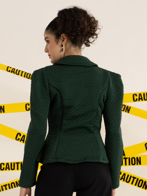 TANDUL Women  Elegant Green Blazer