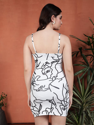 TANDUL Women Bodycon White Printed Dress