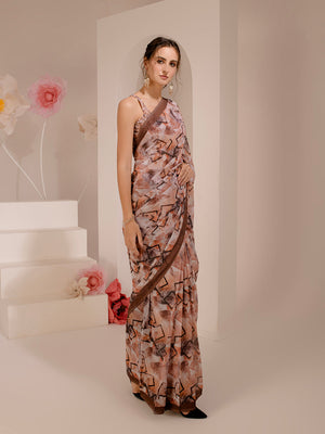 ELTIRE Exquisite Printed Bollywood Style Georgette Saree