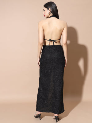 TANDUL  Women Maxi Black Dress