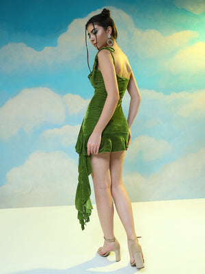 TANDUL  Women Ruffled Light Green Dress