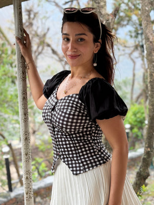 TANDUL Women stunning checked Crop Top