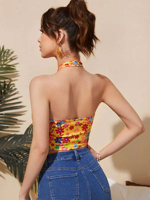 TANDUL  Casual Sleeveless Printed Women Multicolor Top