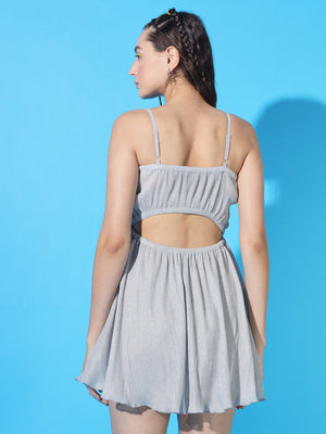 TANDUL  Women Fit and Flare Grey Dress