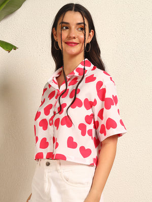TANDUL Women Heart Printed Shirt