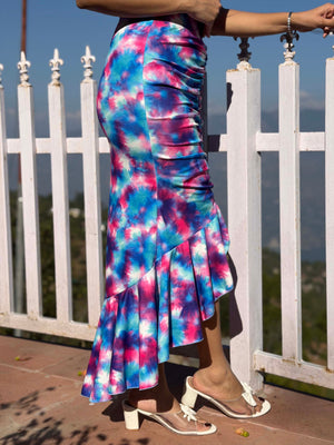 TANDUL Women Stunning Multicolor Tie-dye Skirt