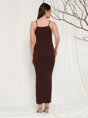 TANDUL  Women Bodycon Brown Dress