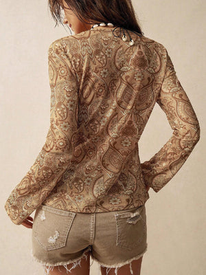 TANDUL  Women Comfort Fit Fit Printed Slim Collar Casual Shirt
