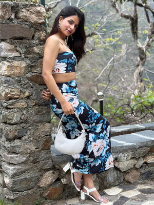 TANDUL Women Floral Printed Top Skirt Co-ords Set