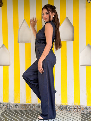 TANDUL Women Stunning Denim Printed Jumpsuit